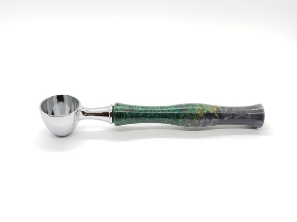 Coffee Scoop - Green Dyed Maple Burl and Resin Hybrid