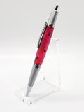 Elegant Sierra Click - Satin Chrome, Pink Box Elder Burl