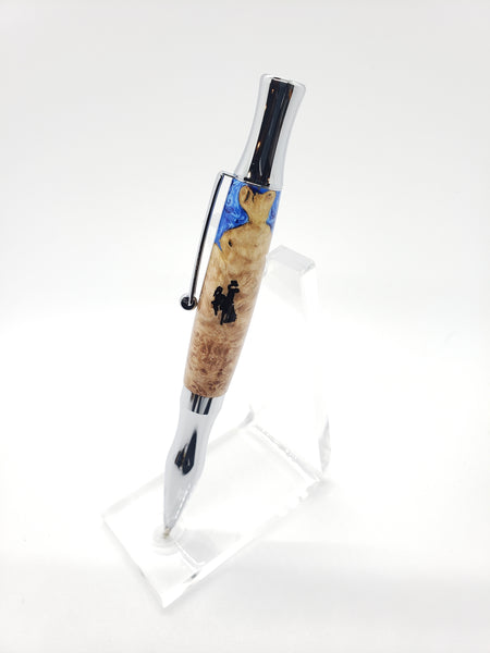 Virage Twist - UW - Chrome, Maple Burl & Blue Resin Hybrid